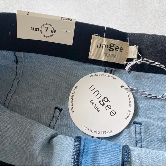 Umgee | High Rise Fringe Hem Bell Bottom Stretch Denim Jeans Light Wash New 7 - Picture 12 of 14